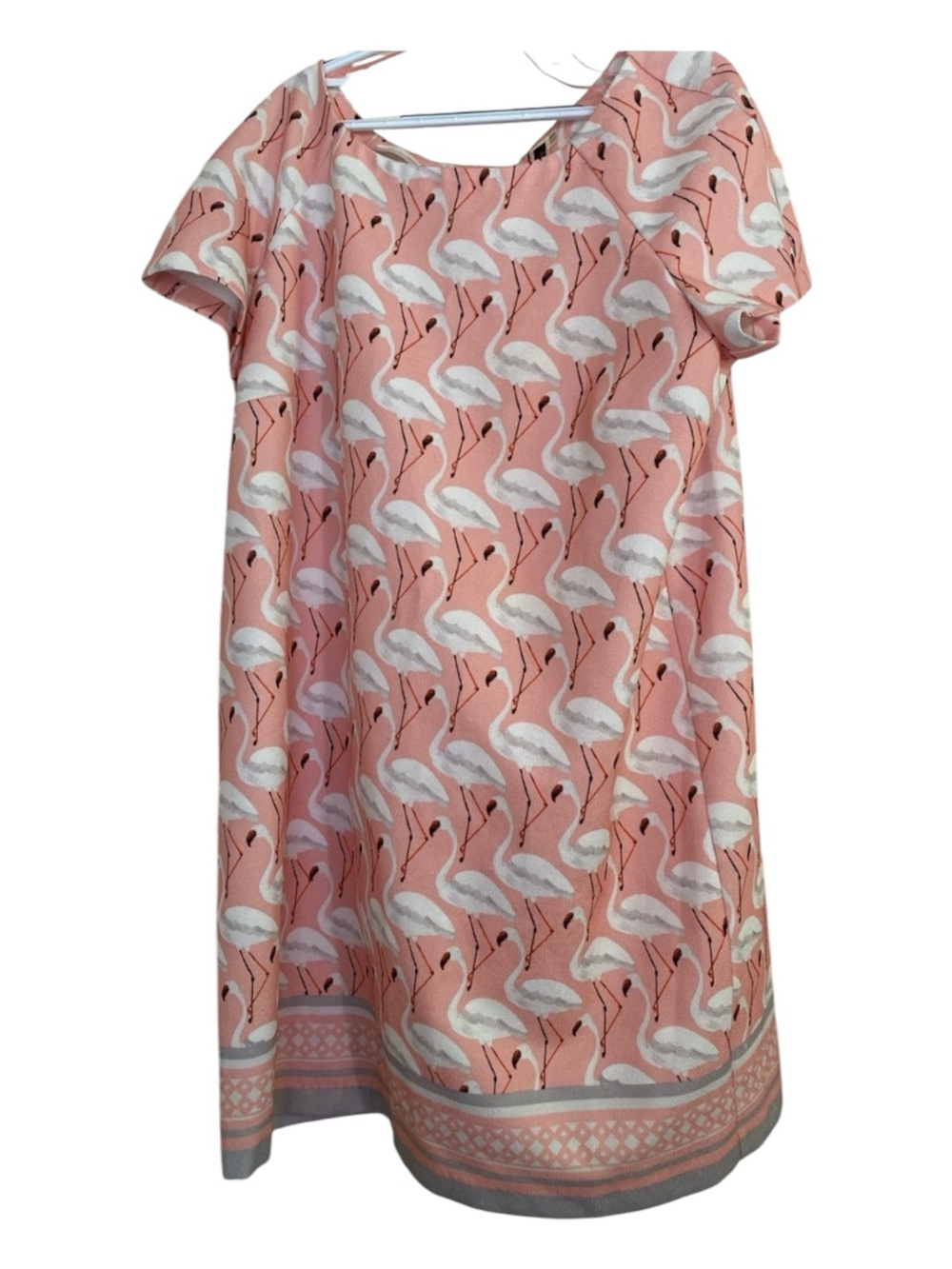 Julian Taylor Pink  sheath dress with White flamingo Accents 🦩 size 20 women